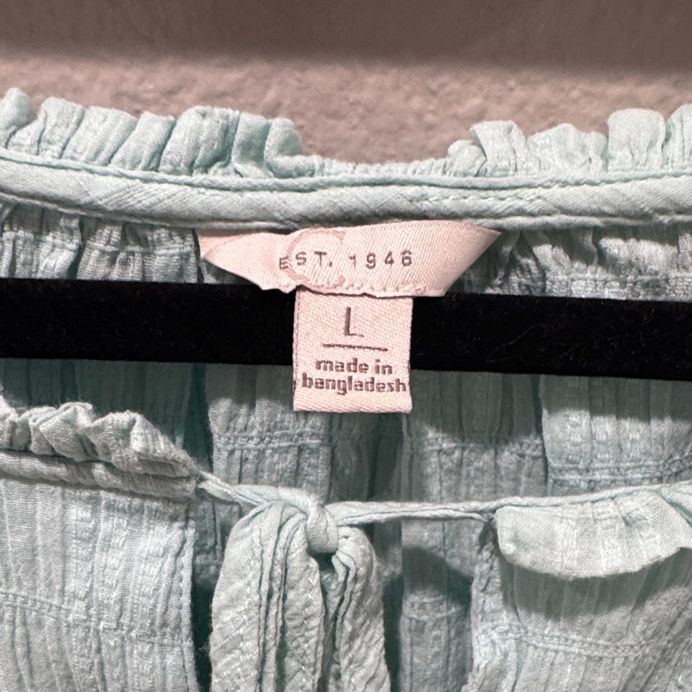 🌿 Est. 1946 (Cato) Mint Green Short Sleeve Cotton Top – Size L 🌿 - Picture 2 of 6